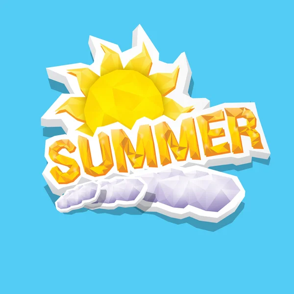 Etiqueta de verano vector. icono de verano con sol . — Vector de stock