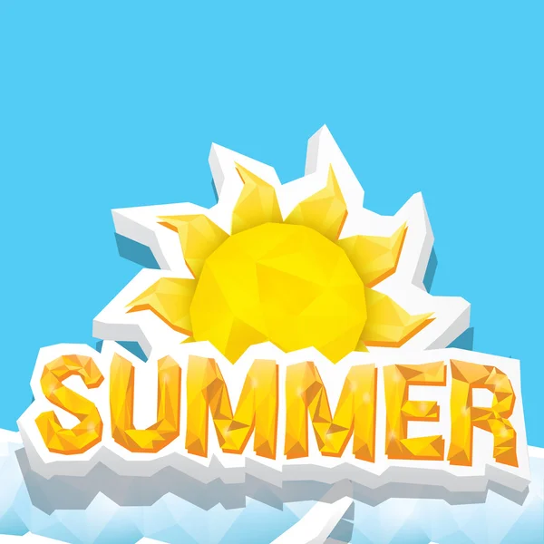 Etiqueta de verano vector. icono de verano con sol . — Vector de stock