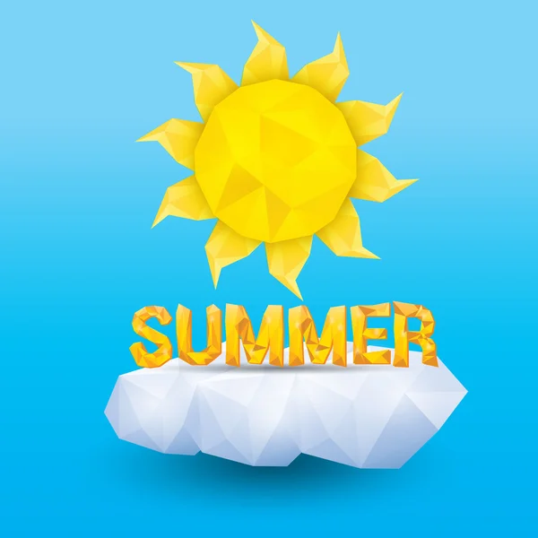 Etiqueta de verano vector. icono de verano con sol . — Vector de stock