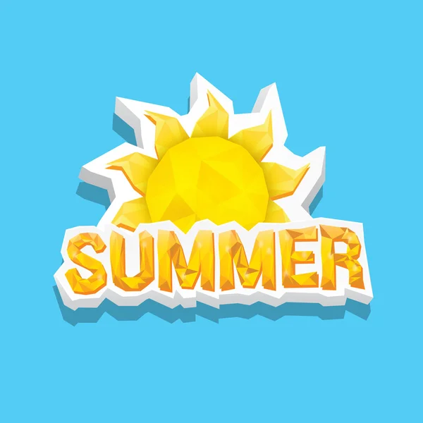 Etiqueta de verano vector. icono de verano con sol . — Vector de stock