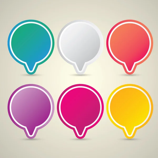 Color vector paper speech bubble set. — Stock Vector