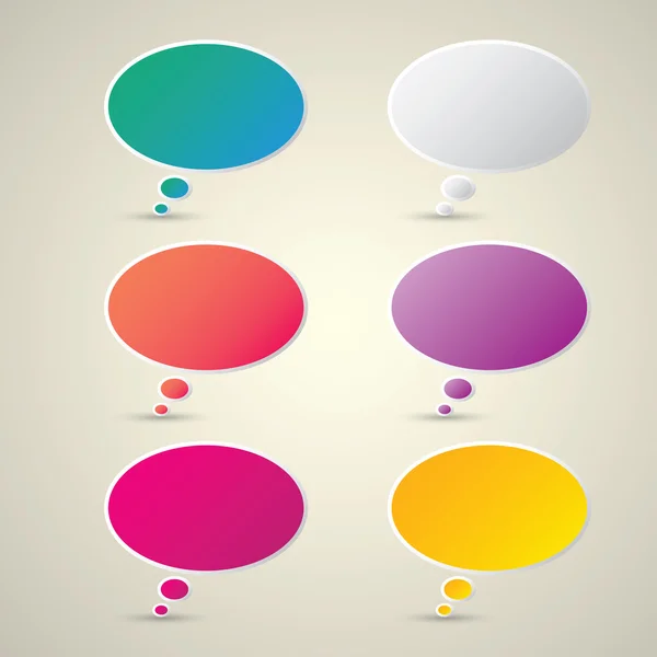 Color vector paper speech bubble set. — Stock Vector