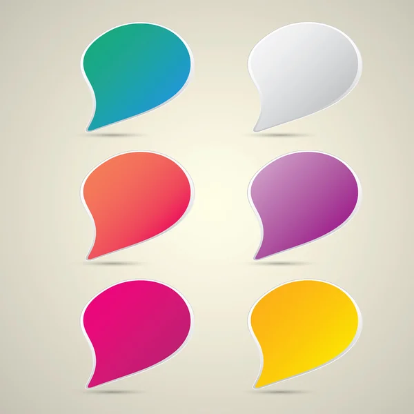 Color vector paper speech bubble set. — Stock Vector