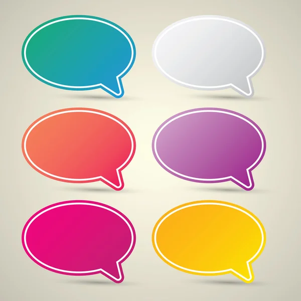 Color vector paper speech bubble set. — Stock Vector