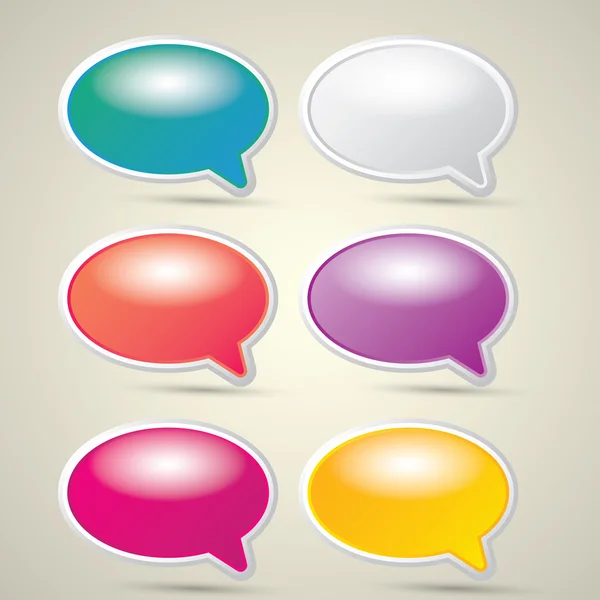 Color vector paper speech bubble set. — Stock Vector