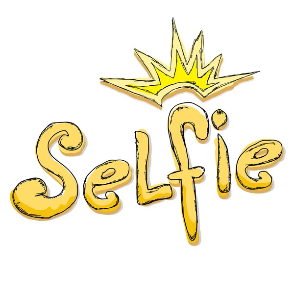 Selfie foto nemen op slimme telefoon concept. — Stockvector