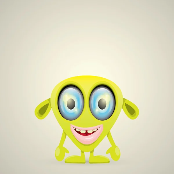 Green Cartoon cute monster — Stock Vector