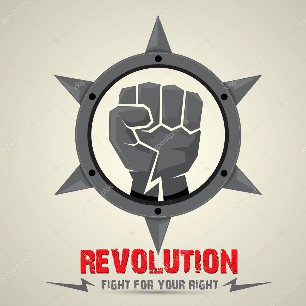 Clenched fist. vector fist icon. revolution fist. freedom concept. collar with spikes
