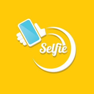 Selfie fotoğrafta akıllı telefon kavram simgesine