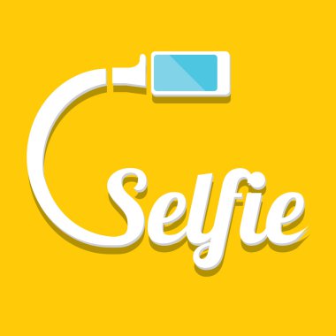 Selfie fotoğrafta akıllı telefon kavram simgesine