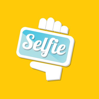 Selfie fotoğrafta akıllı telefon kavram simgesine