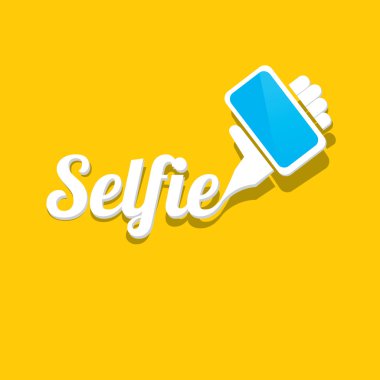 Selfie fotoğrafta akıllı telefon kavram simgesine