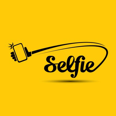 Selfie fotoğrafta akıllı telefon kavram simgesine