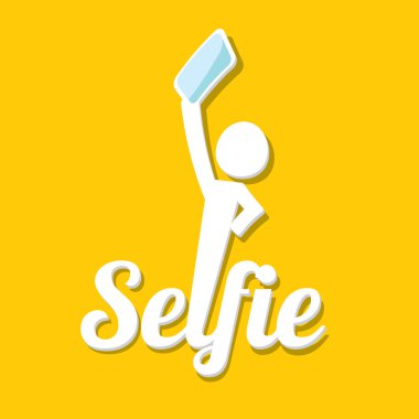 Selfie fotoğrafta akıllı telefon kavram simgesine
