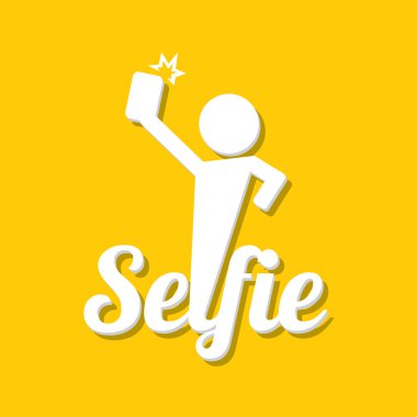 Selfie fotoğrafta akıllı telefon kavram simgesine
