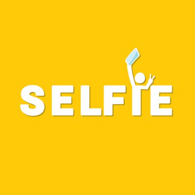 Selfie fotoğrafta akıllı telefon kavram simgesine