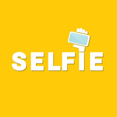 Selfie fotoğrafta akıllı telefon kavram simgesine
