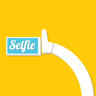 Selfie fotoğrafta akıllı telefon kavram simgesine