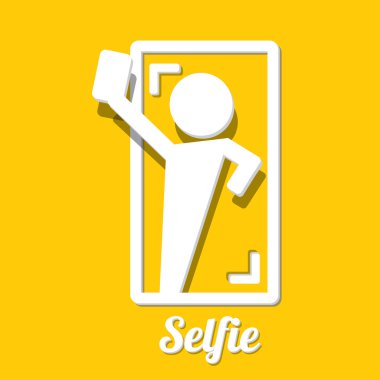 Selfie fotoğrafta akıllı telefon kavram simgesine