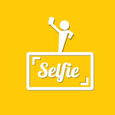 Selfie fotoğrafta akıllı telefon kavram simgesine