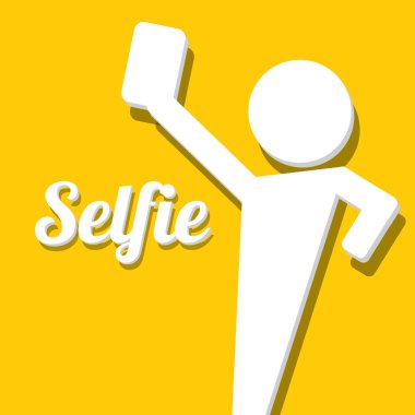 Selfie fotoğrafta akıllı telefon kavram simgesine