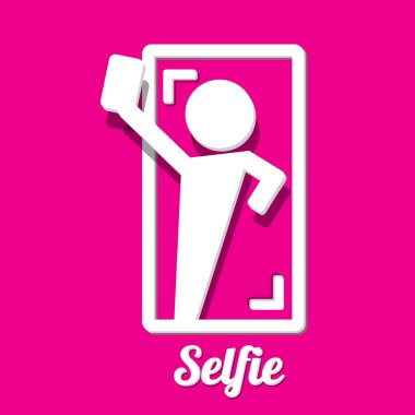 Selfie fotoğrafta akıllı telefon kavram simgesine