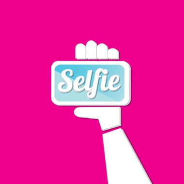 Selfie fotoğrafta akıllı telefon kavram simgesine