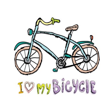 I love my bicycle concept design. Hand drawn  clipart