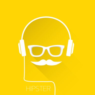 hipster adam simgesi. moda siluet hippi tarzı