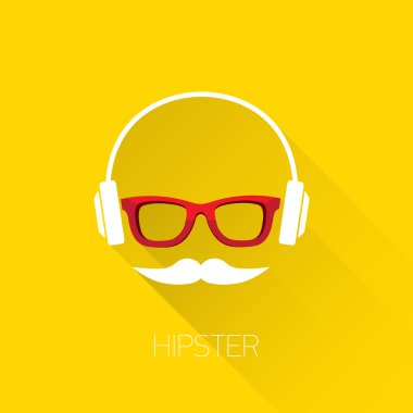 hipster adam simgesi. moda siluet hippi tarzı