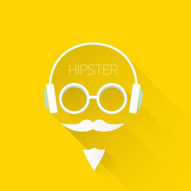 hipster adam simgesi. moda siluet hippi tarzı