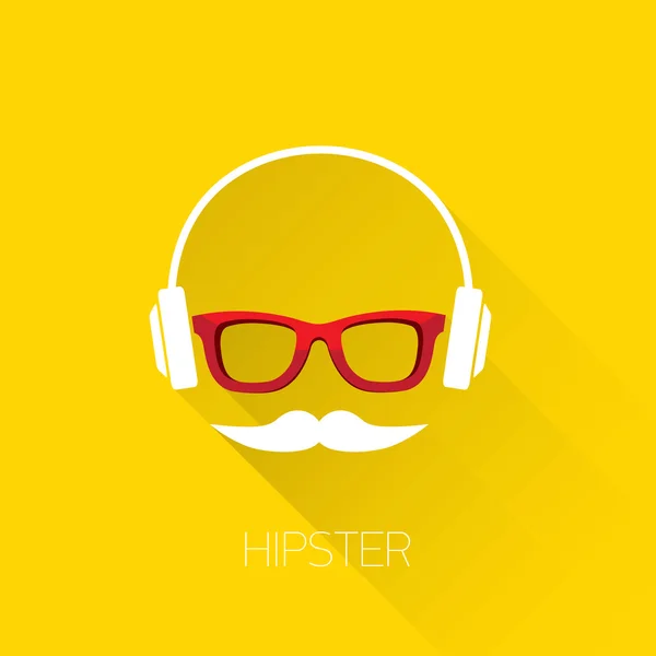 Ícone de hipster. Estilo hipster silhueta de moda — Vetor de Stock