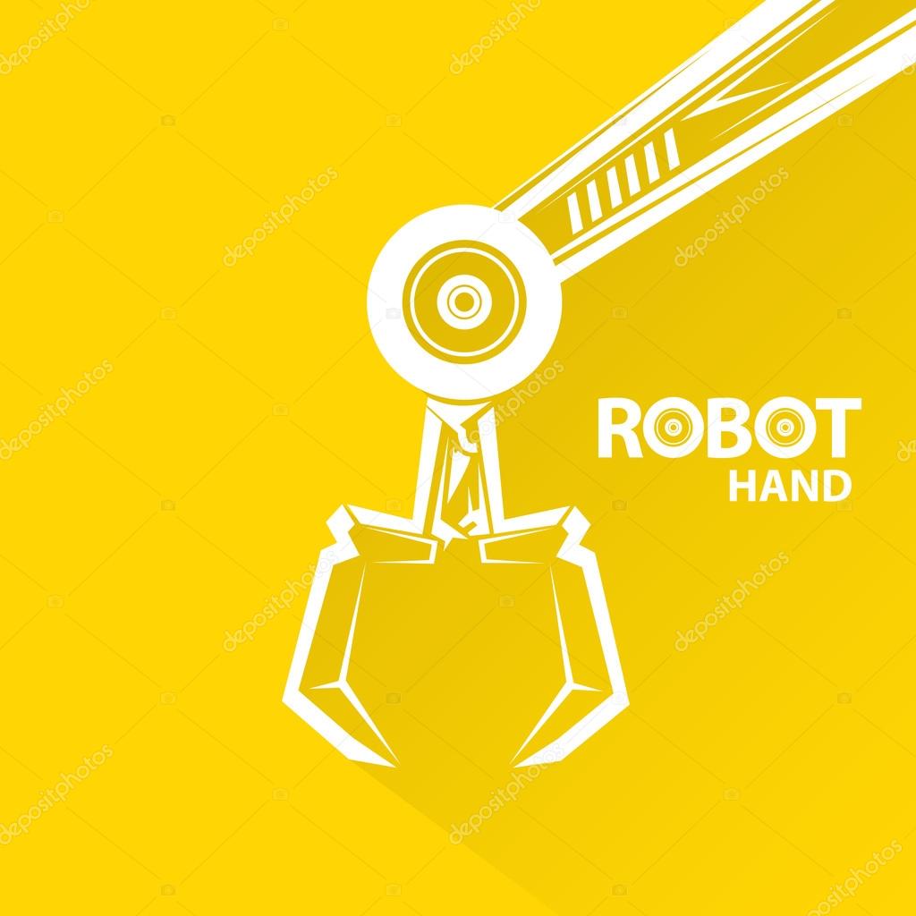 Clean technology background design template. vector robotic arm symbol. robot hand.