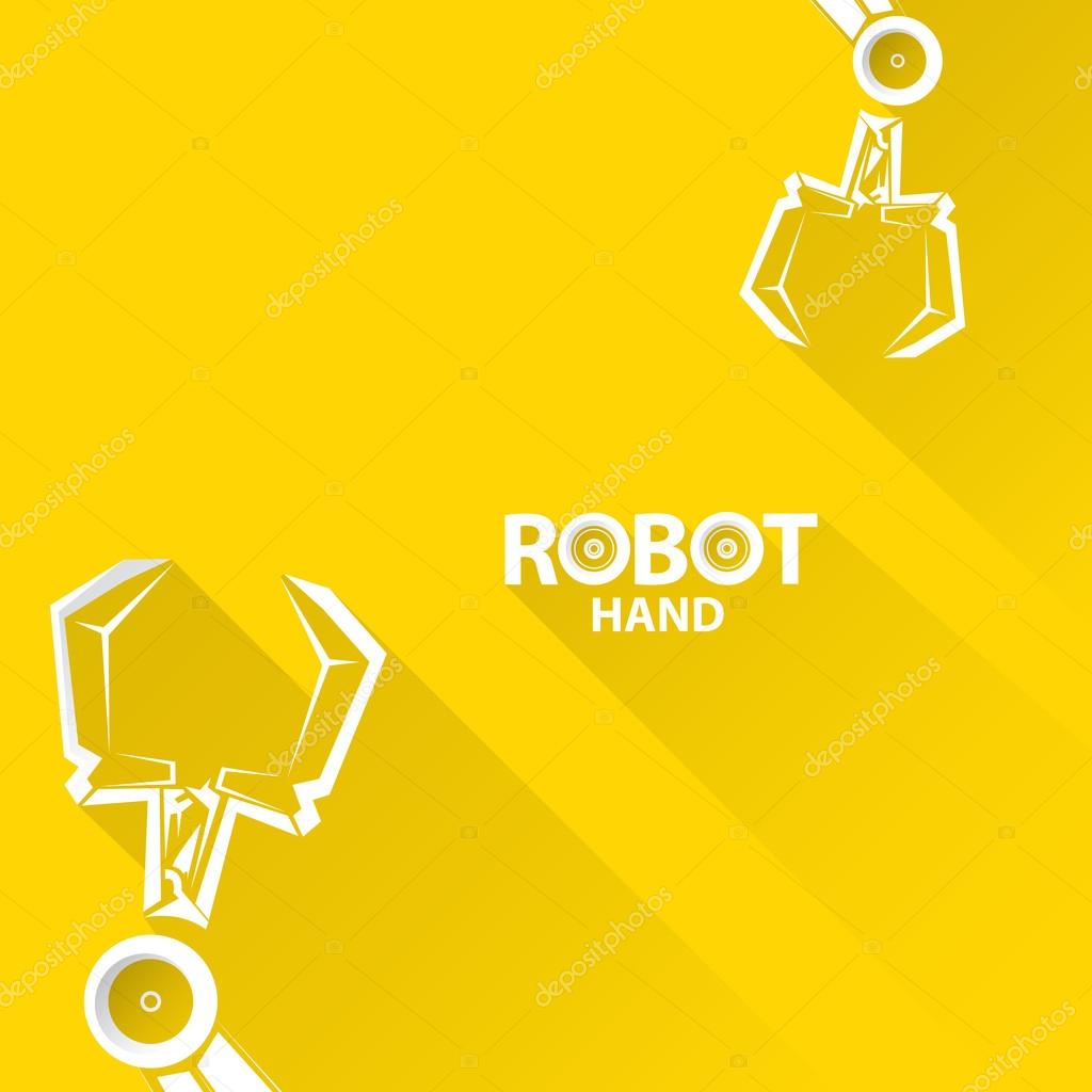 Clean technology background design template. vector robotic arm symbol. robot hand.