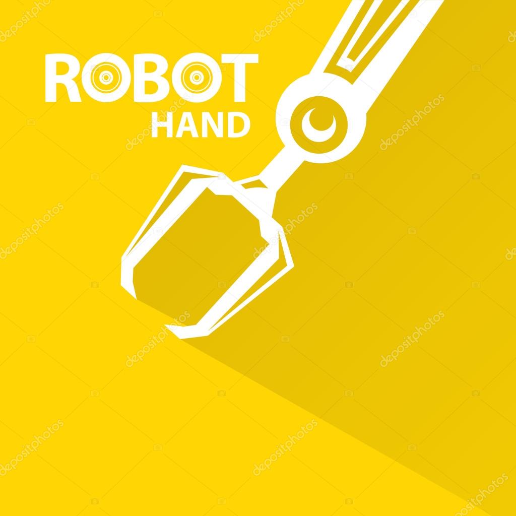 Clean technology background design template. vector robotic arm symbol. robot hand.