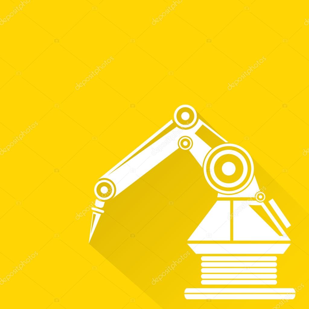 Clean technology background design template. vector robotic arm symbol. robot hand.
