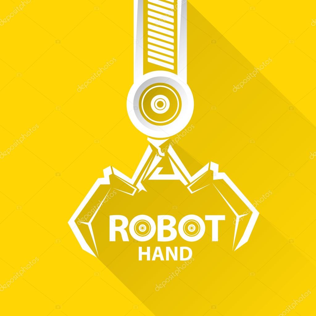 Clean technology background design template. vector robotic arm symbol. robot hand.