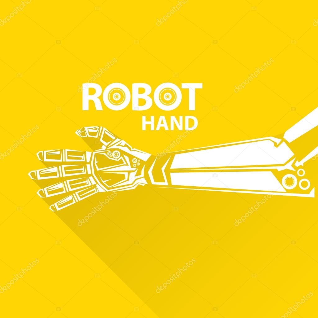 Clean technology background design template. vector robotic arm symbol. robot hand.