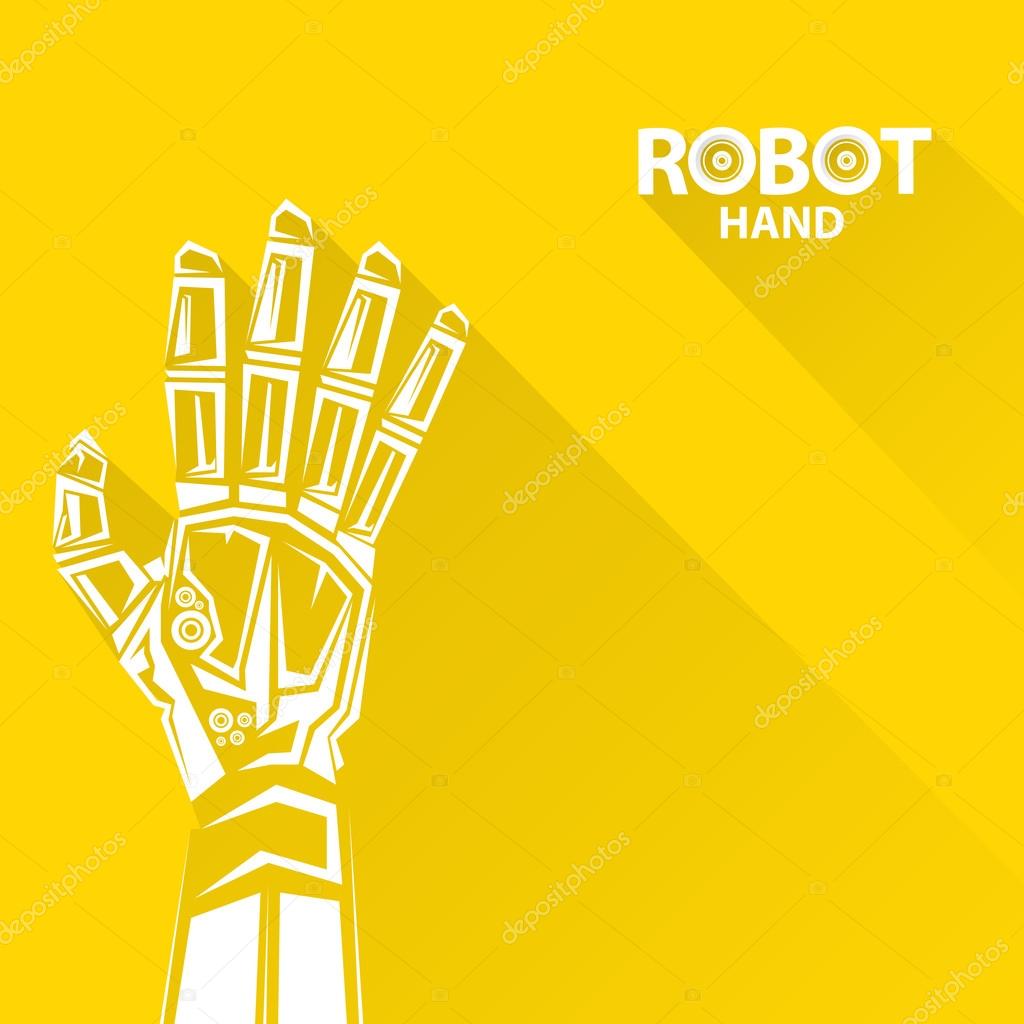 Clean technology background design template. vector robotic arm symbol. robot hand.