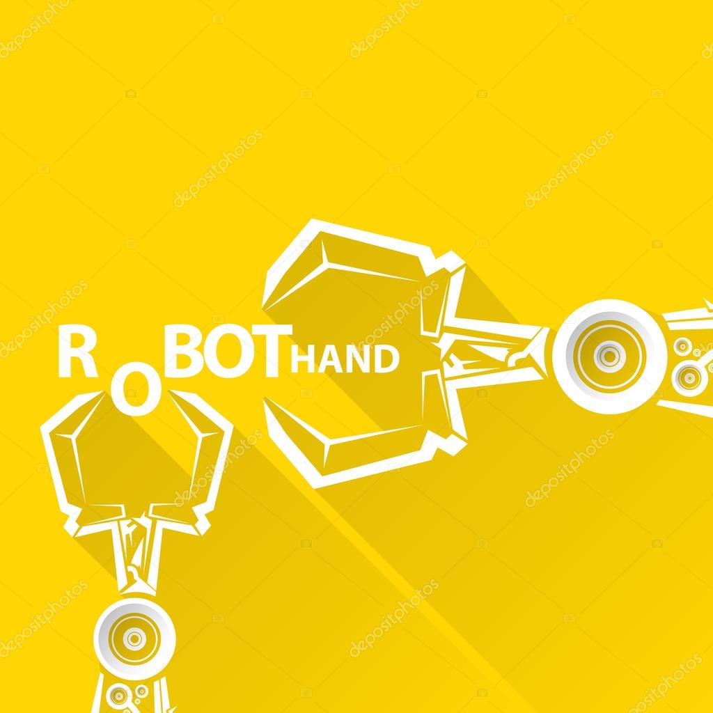 Clean technology background design template. vector robotic arm symbol. robot hand.