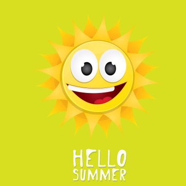 Merhaba yaz. vektör yaz güneş gülümsüyor