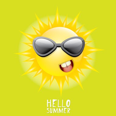 Merhaba yaz. vektör yaz güneş gülümsüyor