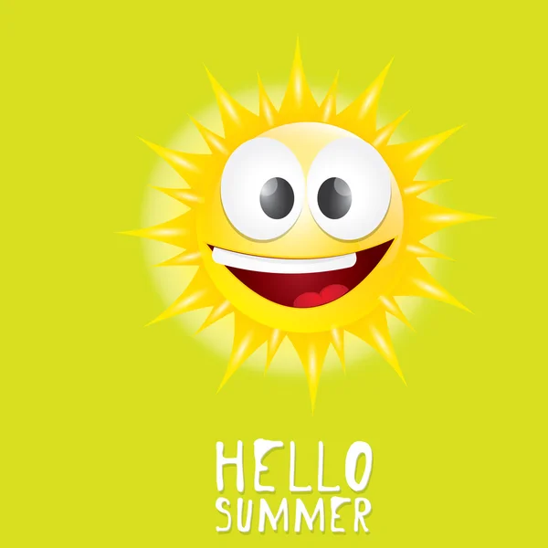 Hola Summer. vector verano sonriente sol — Archivo Imágenes Vectoriales