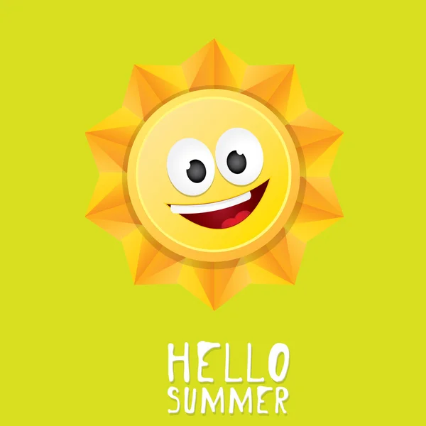 Ciao Summer. vettoriale estate sorridente sole — Vettoriale Stock