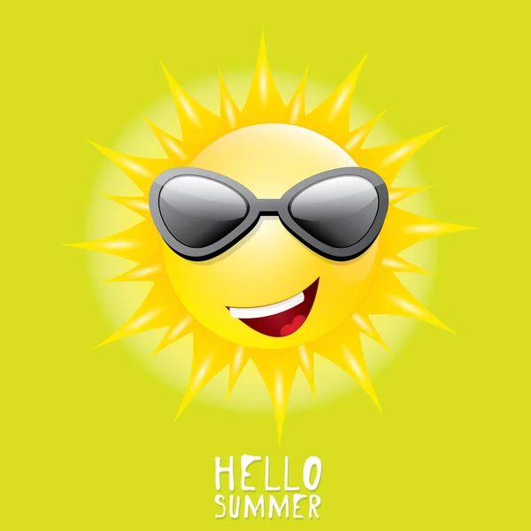 こんにちは夏。ベクトル夏太陽の笑顔 — ストックベクタ