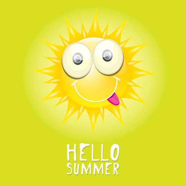 Helló nyár. vektor nyári mosolyog a sun — Stock Vector