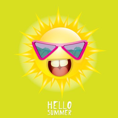 Merhaba yaz. vektör yaz güneş gülümsüyor