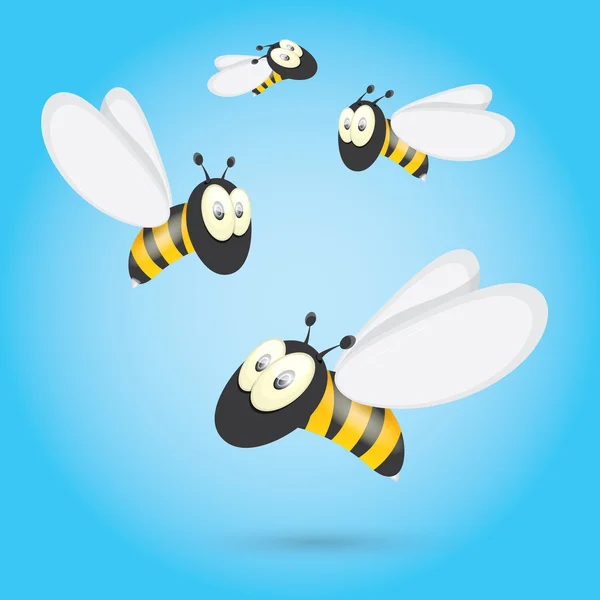 Desenho animado bonito abelha bebê brilhante. vetor — Vetor de Stock