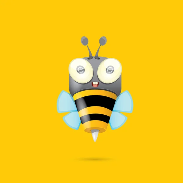 Cartoon cute bright baby bee. vector — Stock Vector