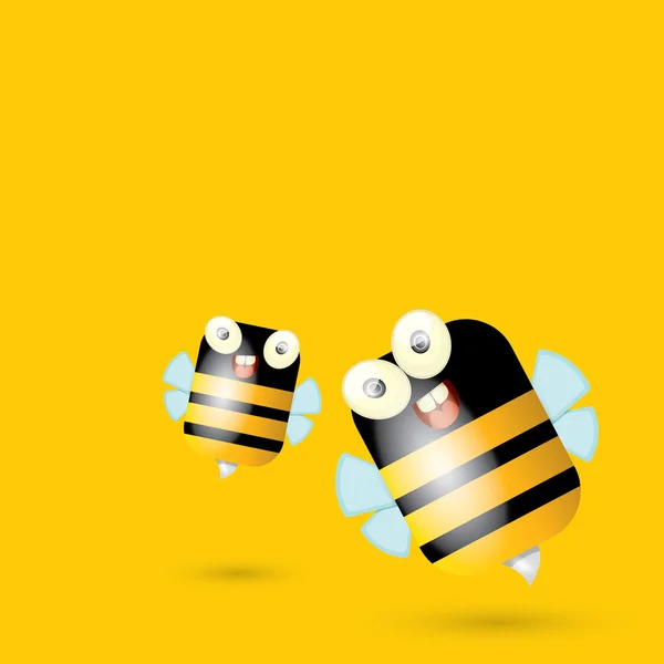 Γελοιογραφία χαριτωμένο μωρό φωτεινά μέλισσα. διάνυσμα — Διανυσματικό Αρχείο